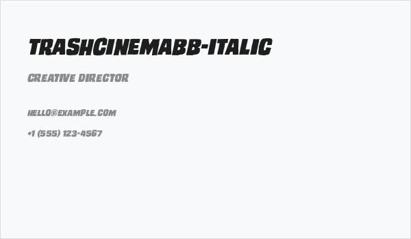 TrashCinemaBB-Italic Business Card