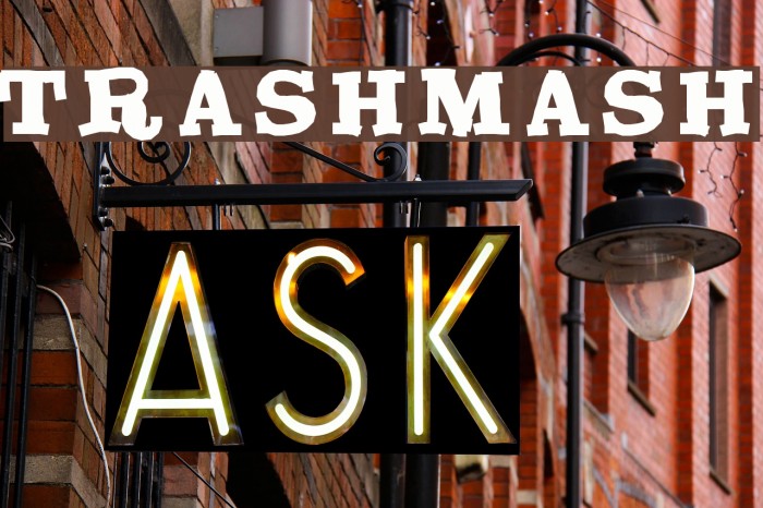 TrashMash Font examples
