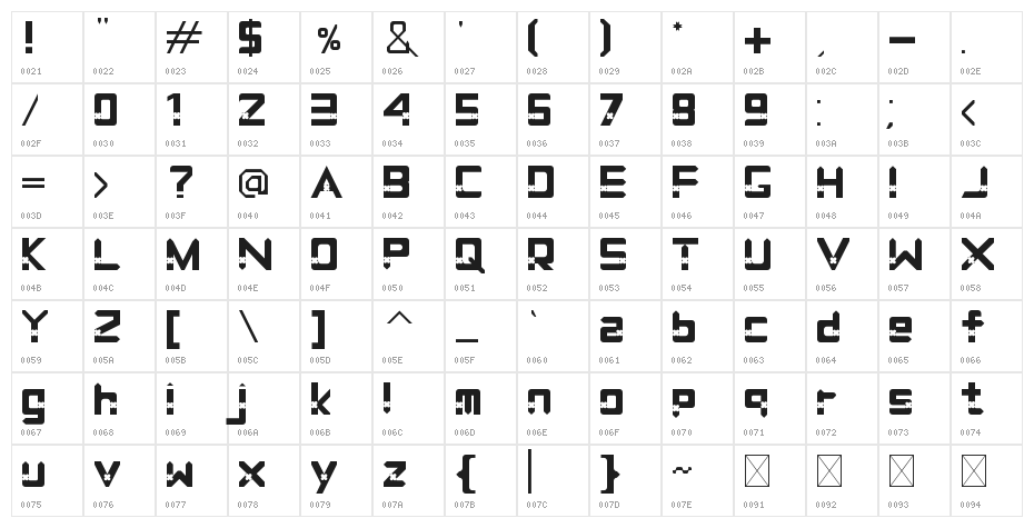 Travel Flower Regular Character Map