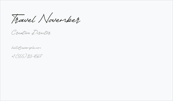 Travel November Business Card