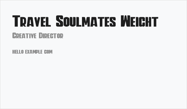 Travel Soulmates Weight Business Card