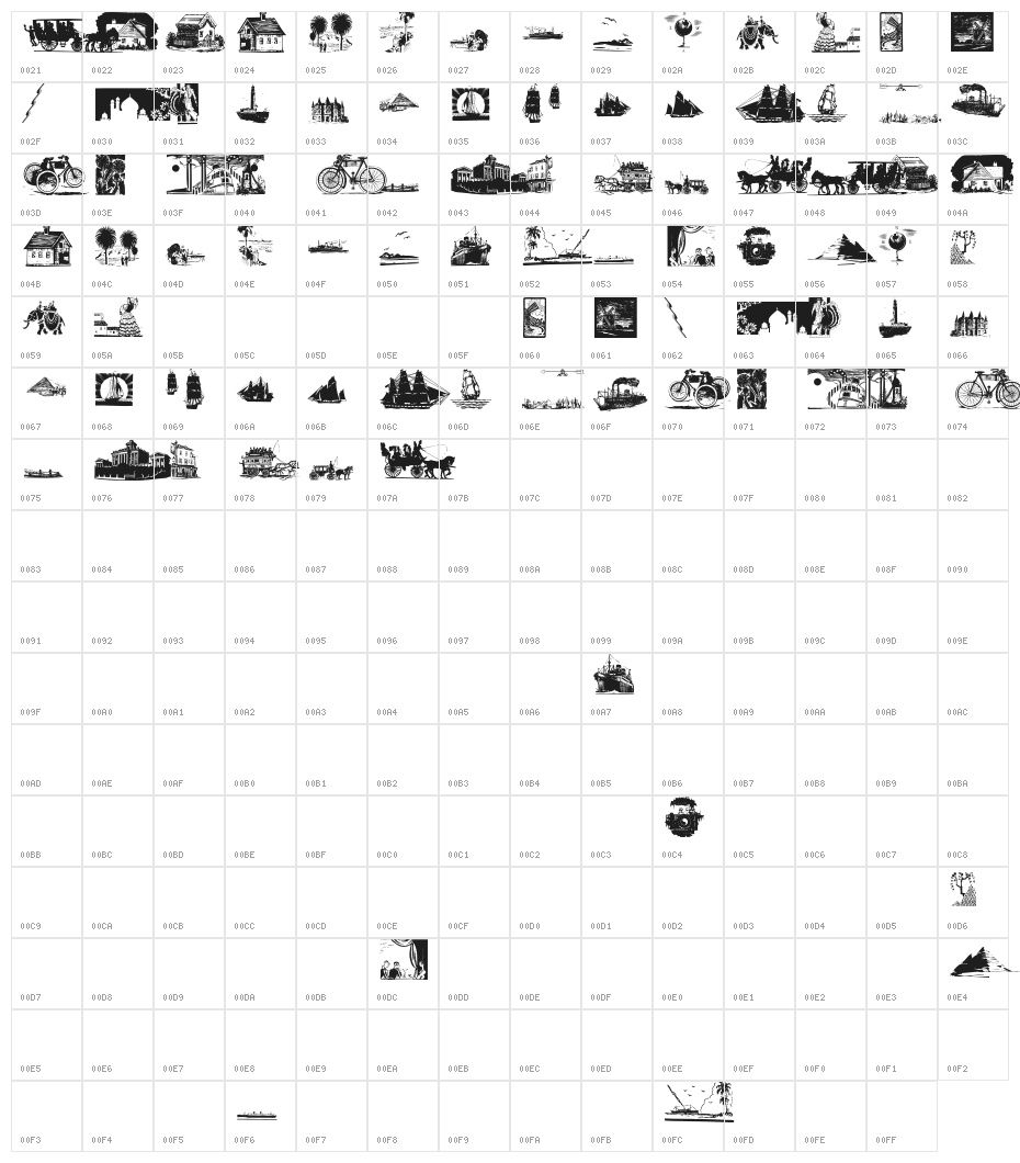 TravelEtc Character Map