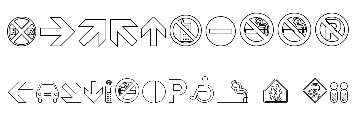 Travelcons Outline Font OTHER CHARS