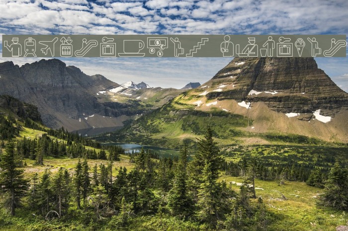 Travelcons Outline Font examples