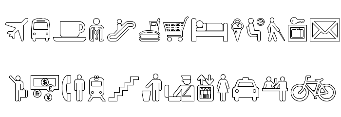 Travelcons Outline Font LOWERCASE