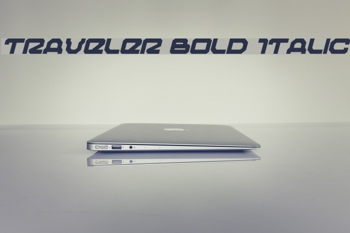 Traveler Bold Italic Font examples