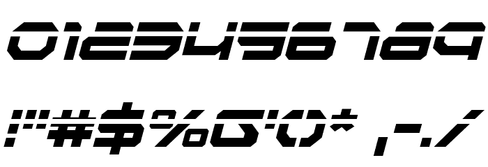 Traveler Laser Italic Font OTHER CHARS