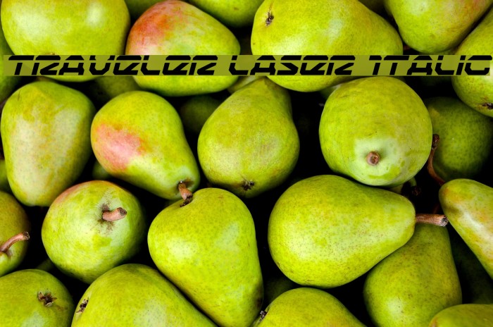 Traveler Laser Italic Font examples