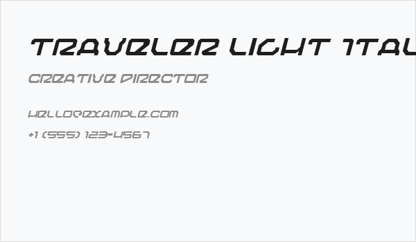 Traveler Light Italic Business Card