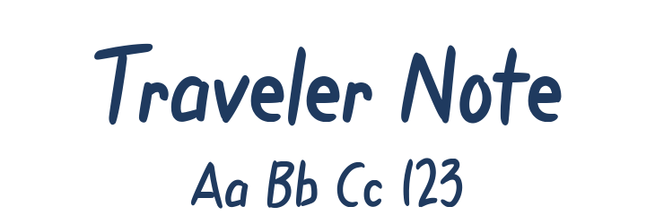 Traveler Note Font Preview