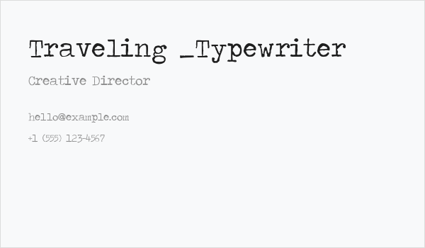 Traveling _Typewriter Business Card