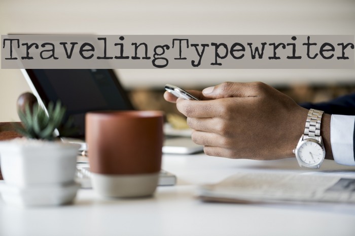 TravelingTypewriter Font examples
