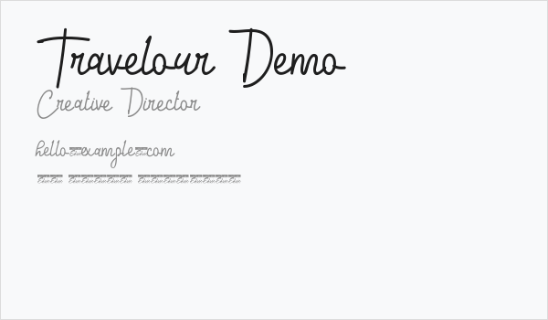 Travelour Demo Business Card