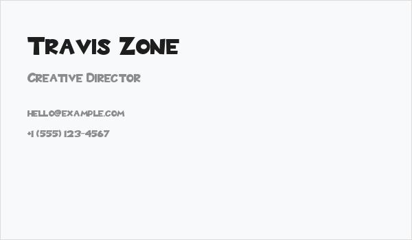 Travis Zone Business Card
