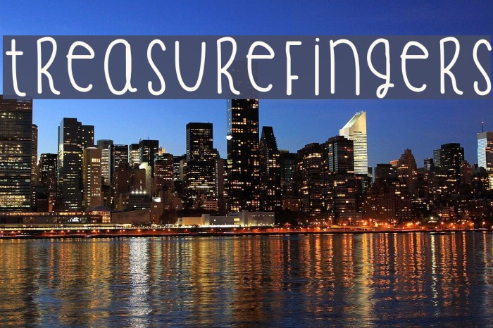 TreasureFingers Font examples