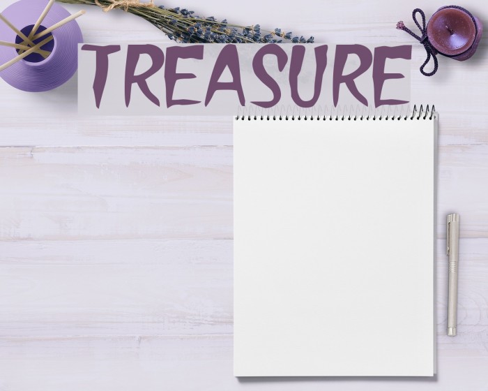 Treasure फ़ॉन्ट examples