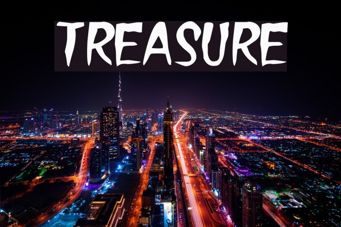 Treasure फ़ॉन्ट examples