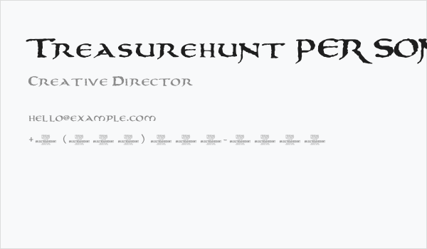 Treasurehunt PERSONAL USE Regular Business Card