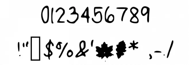 Tree Hugger Medium Font OTHER CHARS