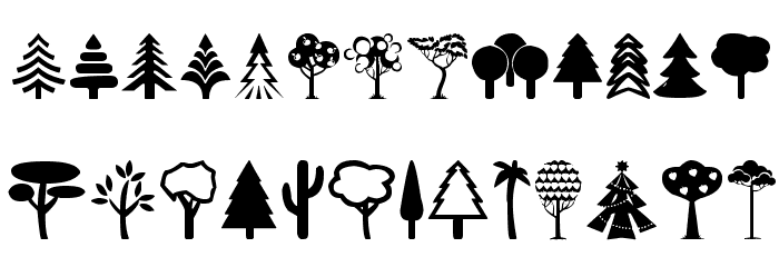 Tree Icons Font LOWERCASE
