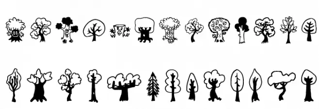 Trees Friends Schriftart Groß