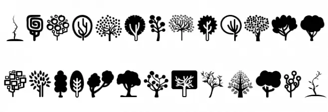 Trees Go 2 Schriftart Groß