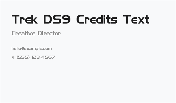 Trek DS9 Credits Text Business Card