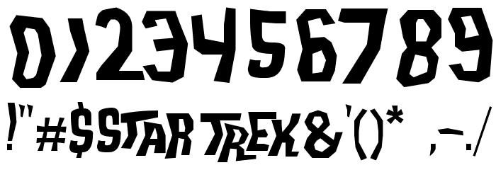 Trek Disruptor Blast Font OTHER CHARS