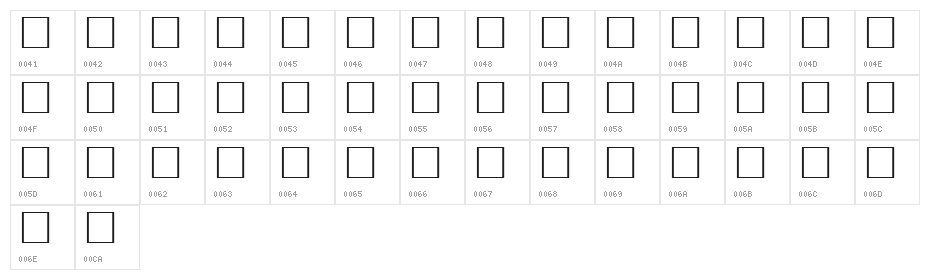 Trekbats Regular Character Map