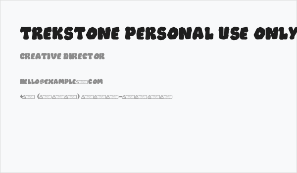 Trekstone PERSONAL USE ONLY! Business Card