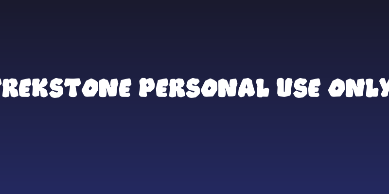 Trekstone PERSONAL USE ONLY! Social Header