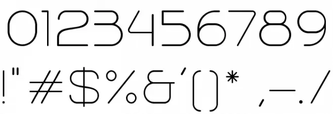 Trench-Thin Font OTHER CHARS