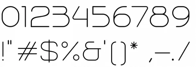 Trench Thin Font OTHER CHARS