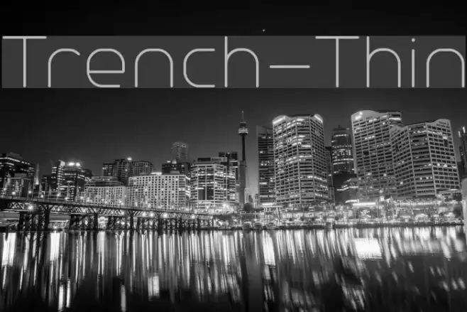 Trench-Thin Font examples
