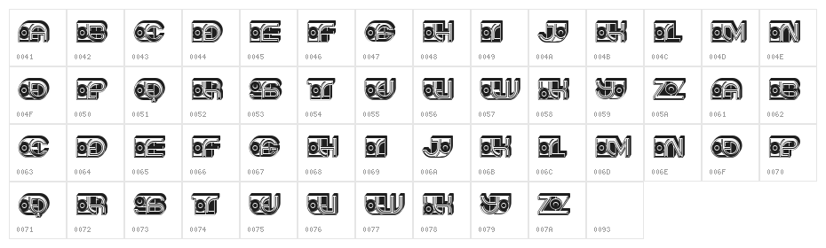 Trend Light Regular Character Map