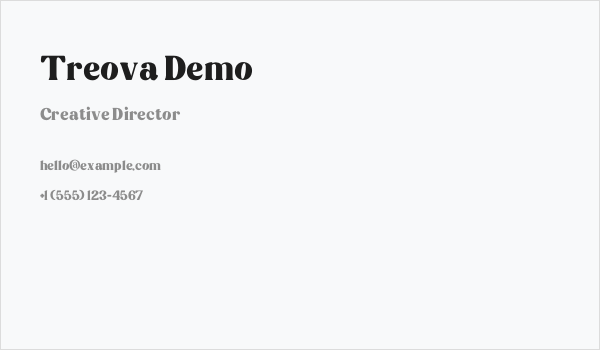 Treova Demo Business Card