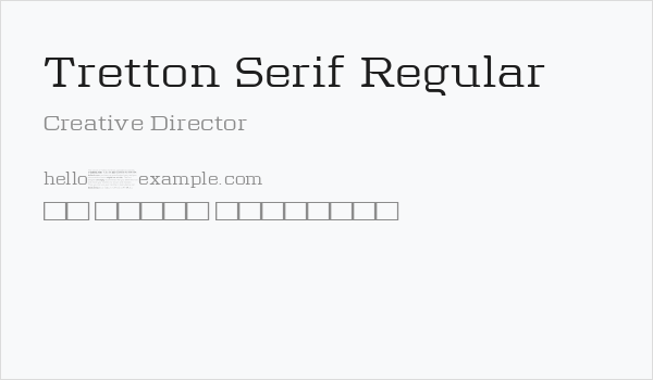 Tretton Serif Regular Business Card