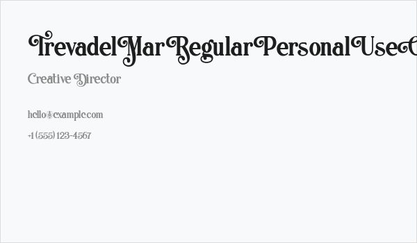 TrevadelMarRegularPersonalUseOnly Business Card