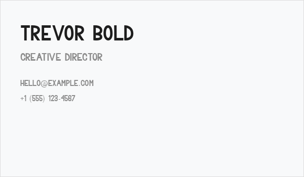 Trevor Bold Business Card