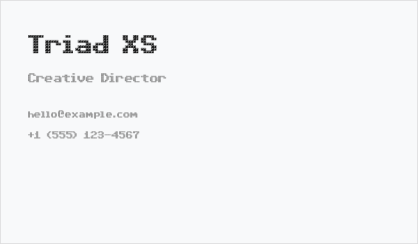 Triad XS Business Card