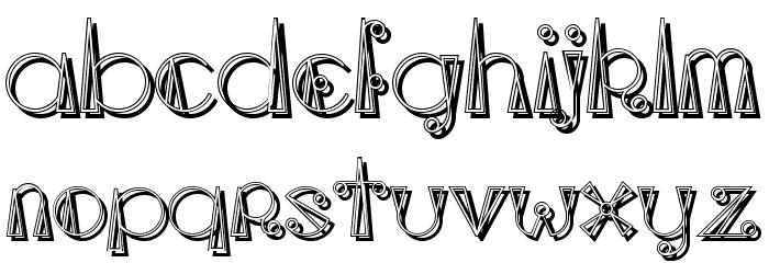 TriangleETcircle Shadow Font LOWERCASE