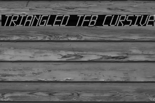 Triangled tfb cursive Font examples