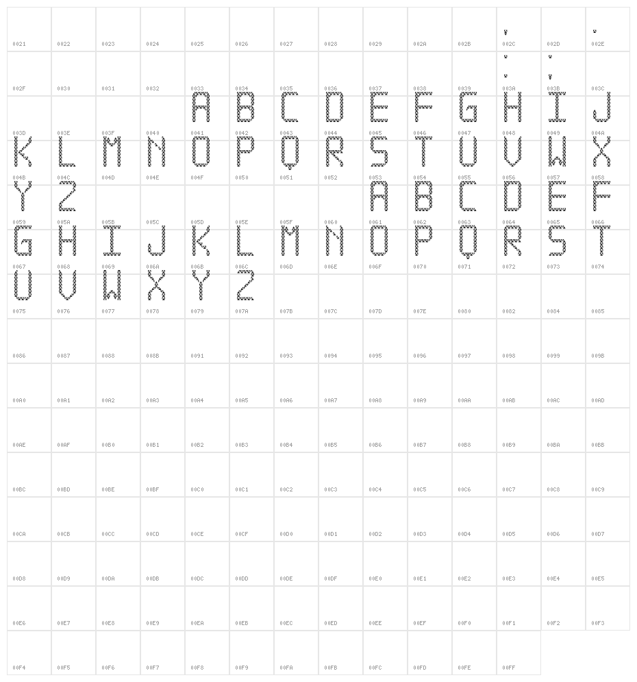 Triangled tfb Character Map