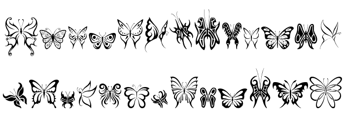 Tribal Butterflies Font LOWERCASE