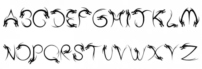 Tribal Dragon 字体 大写