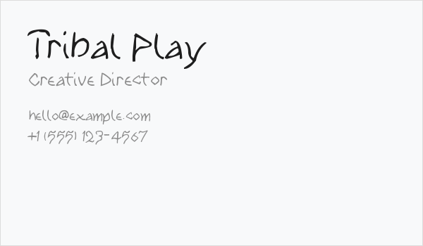 Tribal Play Business Card