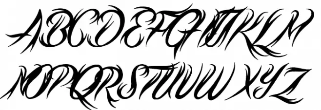 Tribal Script Font UPPERCASE