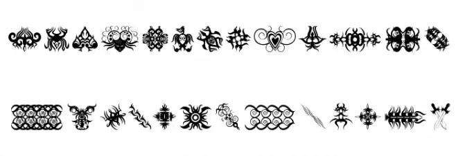 Tribal Tattoo Addict Schriftart Groß