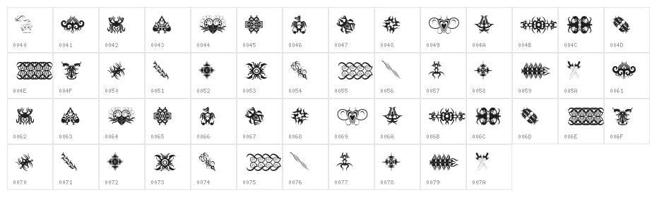 Tribal Tattoo Addict Character Map
