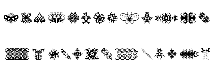 Tribal Tattoo Addict फ़ॉन्ट लोअरकेस